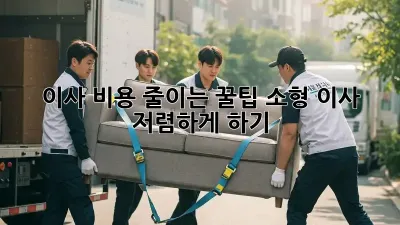 이사 비용 줄이는 꿀팁! 소형 이사 저렴하게 하기